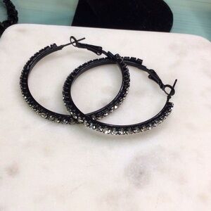 Black Hoop Earrings